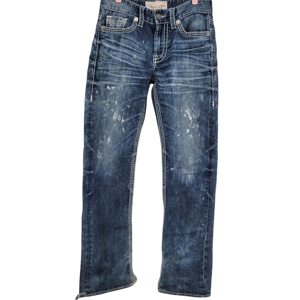 Big Star Pioneer Vintage Collection Mens 30L Straight Leg Jeans Paint Splatter